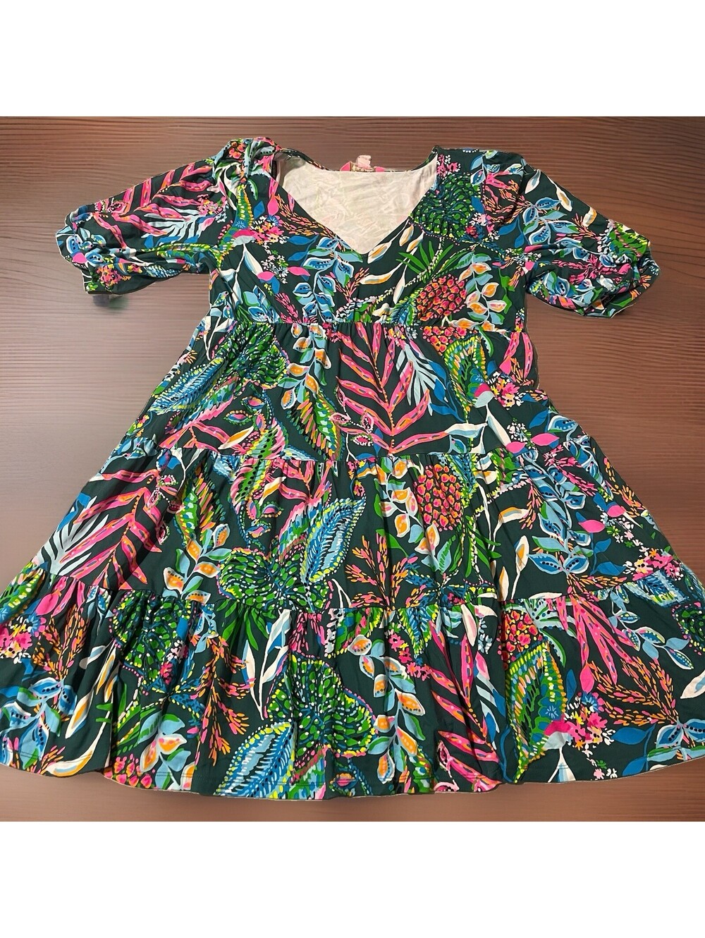 Lilly Pulitzer Chiara Tiered Dress Size Multi / Green Sunshine Jungle Size XL